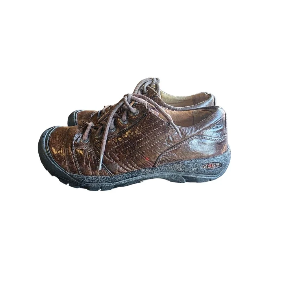 KEEN Alki Brown Leather Shoes Men's US 8.5 EU 41 Lace Up